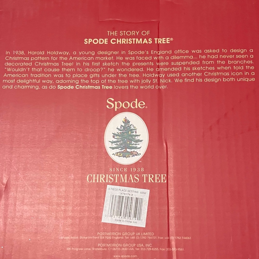 Spode Christmas Tree Dinnerware 4-Piece Plate Setting NEW in Box - Picture 9 of 11